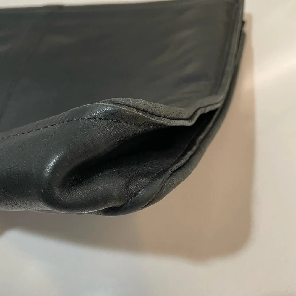 Large Black Leather Envelope Briefcase (no strap) Made in USA